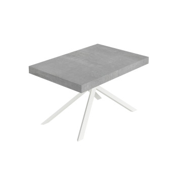 Niket Table with White Legs D.90 - Extendable Table 90x120/224 cm Niket White Ash with White Legs