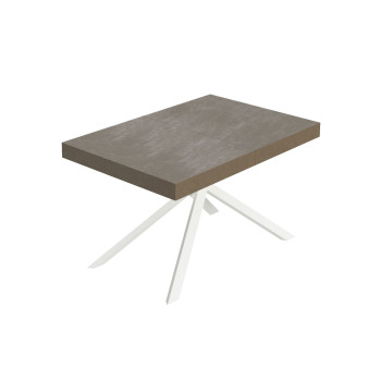 Niket Table with White Legs D.90 - Extendable Table 90x120/224 cm Niket White Ash with White Legs