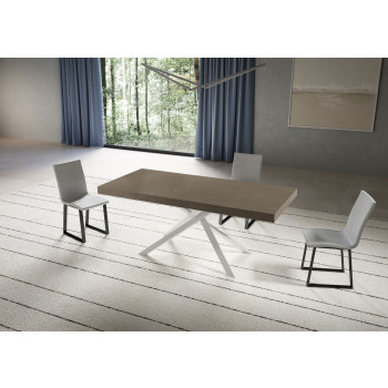 Niket Table with White Legs D.90 - Extendable Table 90x180/284 cm Niket White Ash with White Legs