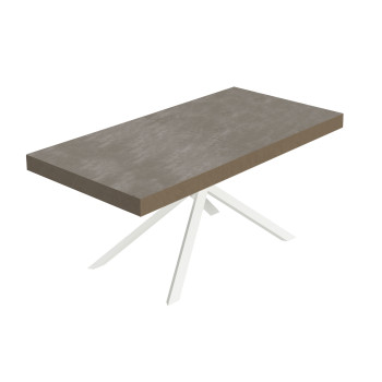 Niket table with white legs D.90 - Extendable table 90x180/284 cm Niket white ash with white legs