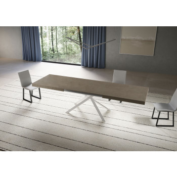 Niket Table with White Legs D.90 - Extendable Table 90x180/440 cm Niket White Ash with White Legs