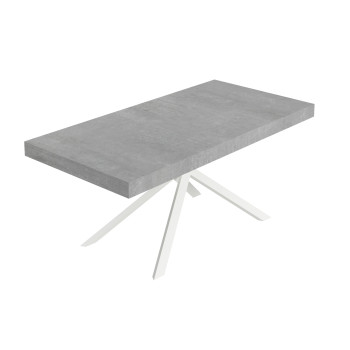 Niket Table with White Legs D.90 - Extendable Table 90x180/440 cm Niket White Ash with White Legs