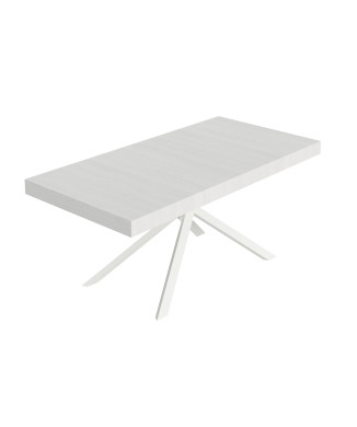 Niket Table with White Legs D.90 - Extendable Table 90x180/440 cm Niket White Ash with White Legs