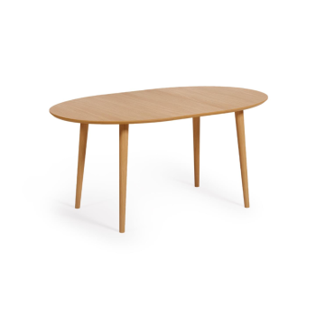 Oqui extendable oval table in oak veneer Ø120(20