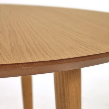 Oqui extendable oval table in oak veneer Ø120(20