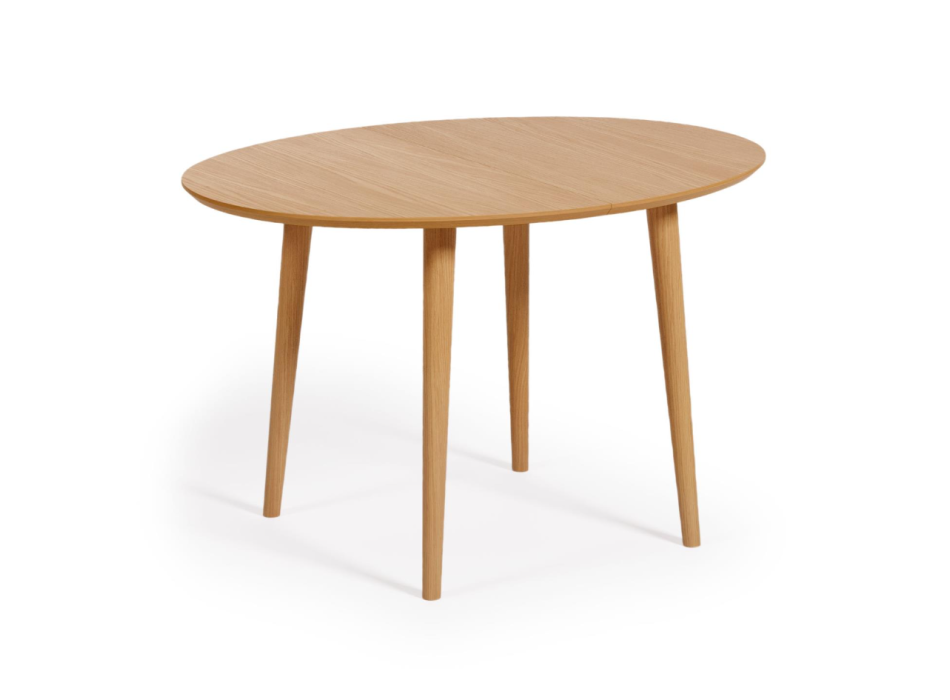 Oqui extendable oval table in oak veneer Ø120(20