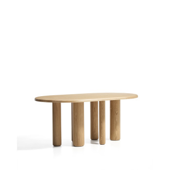 Mailen oval table in ash with natural finish Ø 180 x 105 cm