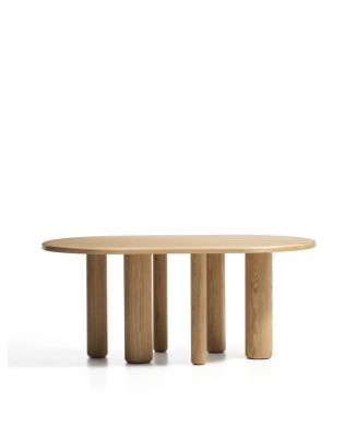 Mailen oval table in ash with natural finish Ø 180 x 105 cm
