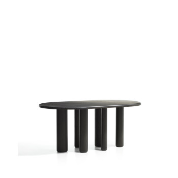 Mailen oval table in ash with dark finish Ø 180 x 105 cm