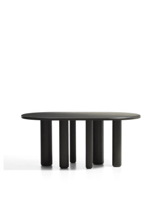 Mailen oval table in ash with dark finish Ø 180 x 105 cm