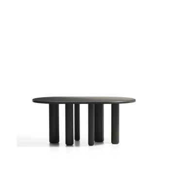 Mailen oval table in ash with dark finish Ø 180 x 105 cm