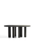 Mailen oval table in ash with dark finish Ø 180 x 105 cm