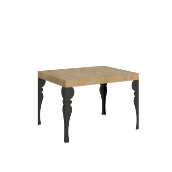 Paxon table with anthracite legs D.80 - Extendable table 120/204x80 cm Paxon white ash with anthracite legs