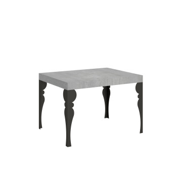 Paxon table with anthracite legs D.80 - Extendable table 120/204x80 cm Paxon white ash with anthracite legs