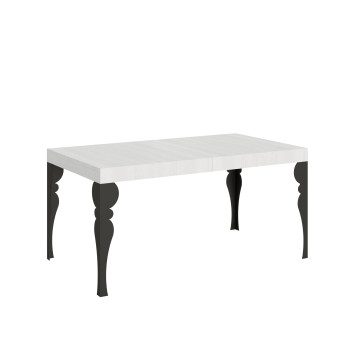 Paxon table with anthracite legs D.80 - Extendable table 160/244x80 cm Paxon white ash with anthracite legs