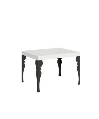 Paxon table with anthracite legs D.90 - Extendable table 110/194x70 cm Paxon white ash with anthracite legs