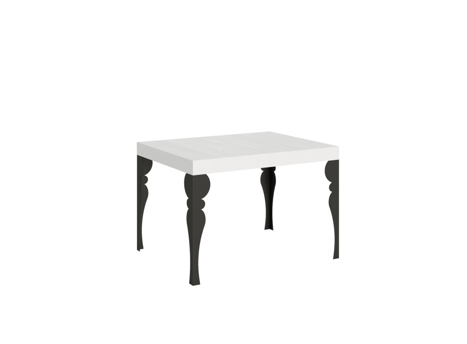 Paxon table with anthracite legs D.90 - Extendable table 110/194x70 cm Paxon white ash with anthracite legs
