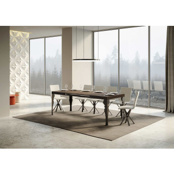 Paxon table with anthracite legs D.90 - Extendable table 120/224x90 cm Paxon white ash with anthracite legs