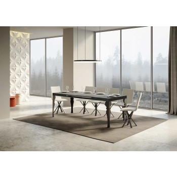 Paxon table with anthracite legs D.90 - Extendable table 120/224x90 cm Paxon white ash with anthracite legs