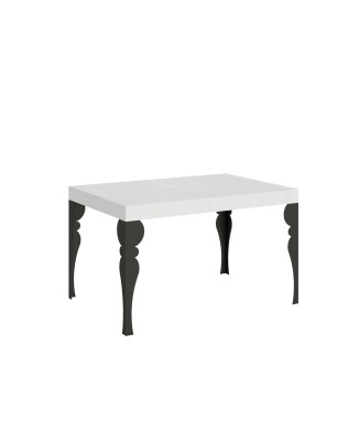 Paxon table with anthracite legs D.90 - Extendable table 130/234x90 cm Paxon white ash with anthracite legs