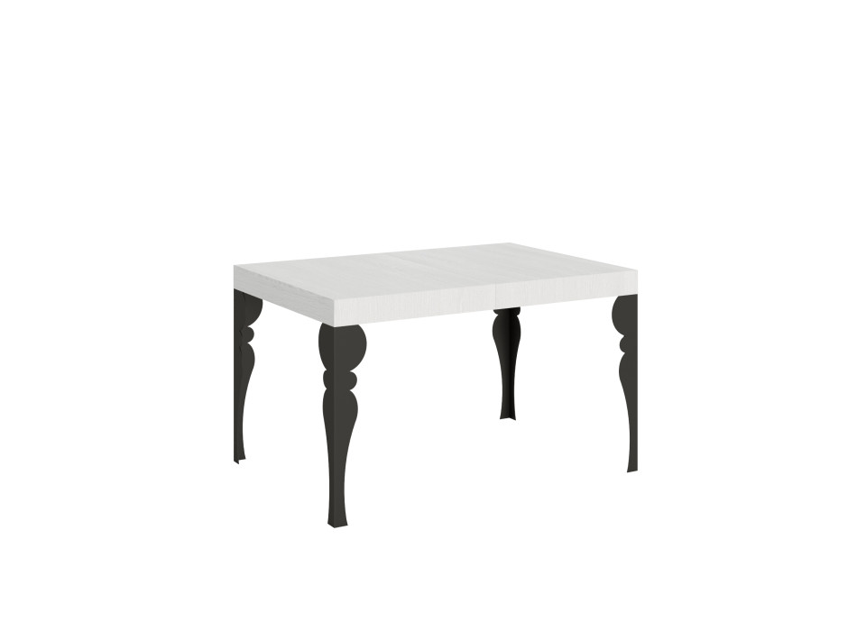 Paxon table with anthracite legs D.90 - Extendable table 130/390x90 cm Paxon white ash with anthracite legs