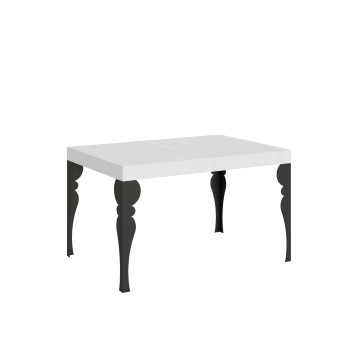 Paxon table with anthracite legs D.90 - Extendable table 140/244x90 cm Paxon white ash with anthracite legs