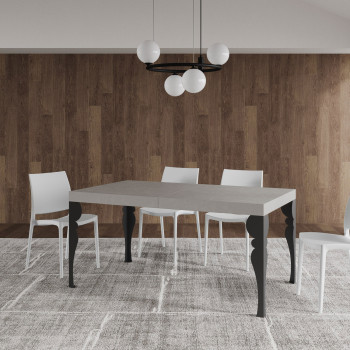 Paxon table with anthracite legs D.90 - Extendable table 160/264x90 cm Paxon white ash with anthracite legs