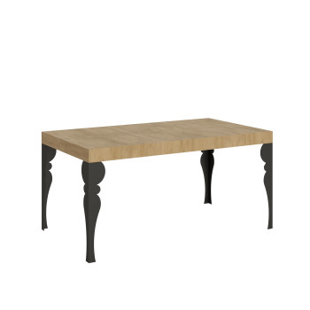 Paxon table with anthracite legs D.90 - Extendable table 160/264x90 cm Paxon white ash with anthracite legs