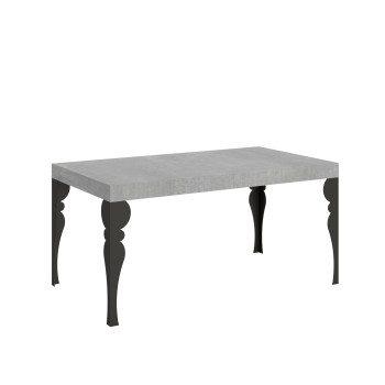 Paxon table with anthracite legs D.90 - Extendable table 160/264x90 cm Paxon white ash with anthracite legs