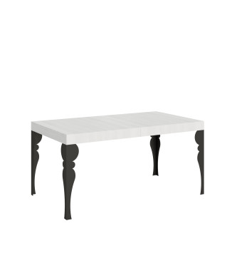 Paxon table with anthracite legs D.90 - Extendable table 160/264x90 cm Paxon white ash with anthracite legs