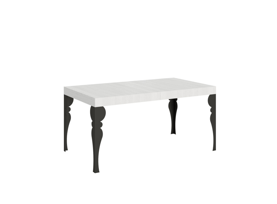 Paxon table with anthracite legs D.90 - Extendable table 160/264x90 cm Paxon white ash with anthracite legs