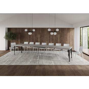 Paxon table with anthracite legs D.90 - Extendable table 160/420x90 cm Paxon white ash with anthracite legs