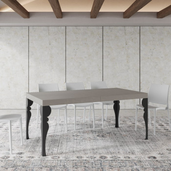 Paxon table with anthracite legs D.90 - Extendable table 180/284x90 cm Paxon white ash with anthracite legs