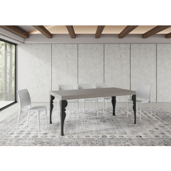 Paxon table with anthracite legs D.90 - Extendable table 180/284x90 cm Paxon white ash with anthracite legs