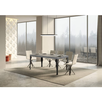Paxon table with anthracite legs D.90 - Extendable table 180/284x90 cm Paxon white ash with anthracite legs