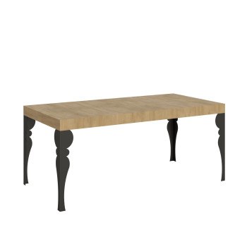 Paxon table with anthracite legs D.90 - Extendable table 200/304x90 cm Paxon white ash with anthracite legs
