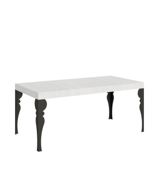 Paxon table with anthracite legs D.90 - Extendable table 200/460x90 cm Paxon white ash with anthracite legs