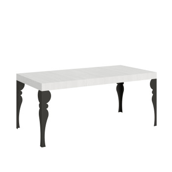 Paxon table with anthracite legs D.90 - Extendable table 200/460x90 cm Paxon white ash with anthracite legs
