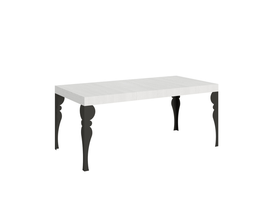 Paxon table with anthracite legs D.90 - Extendable table 200/460x90 cm Paxon white ash with anthracite legs