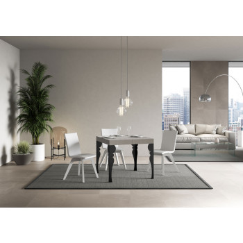 Paxon table with anthracite legs D.90 - Extendable table 90/246x90 cm Paxon white ash with anthracite legs
