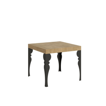 Paxon table with anthracite legs D.90 - Extendable table 90/246x90 cm Paxon white ash with anthracite legs