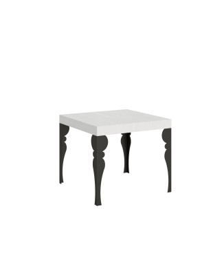Paxon table with anthracite legs D.90 - Extendable table 90/246x90 cm Paxon white ash with anthracite legs