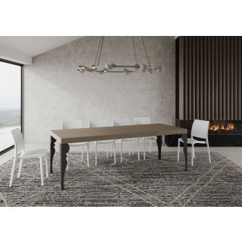 Paxon Premium table with anthracite legs D.90 - Extendable table 120/224x90 cm Paxon Premium white ash with anthracite legs