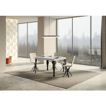 Paxon Premium table with anthracite legs D.90 - Extendable table 130/390x90 cm Paxon Premium white ash with anthracite legs