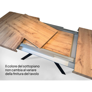 Paxon Premium table with anthracite legs D.90 - Extendable table 130/390x90 cm Paxon Premium white ash with anthracite legs