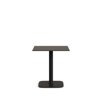 Dina outdoor table, black, with metal leg, finished in black, 68 x 68 x 70 cm