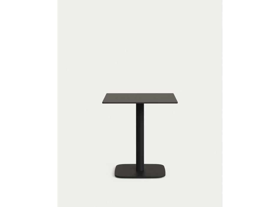 Dina outdoor table, black, with metal leg, finished in black, 68 x 68 x 70 cm