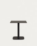 Dina outdoor table, black, with metal leg, finished in black, 68 x 68 x 70 cm