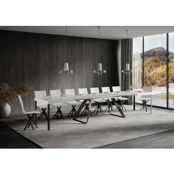 Proxy Anthracite Table - Extendable Table 90x180/440 cm Proxy White Ash Anthracite Frame