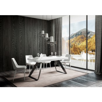 Proxy Premium Anthracite Table - Extendable Table 90x180/284 cm Proxy Premium White Ash Anthracite Frame